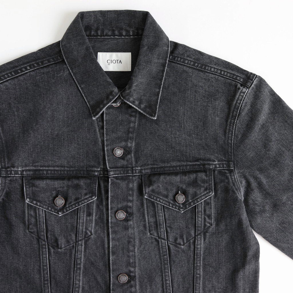 Black Supima Cotton 13.5OZ Denim Jacket #Medium Black [JKLM-104M-MBK]