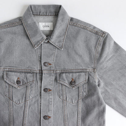 Grey Supima Cotton 13.5OZ Denim Jacket #Light Grey [JKLM-104M-LGR]