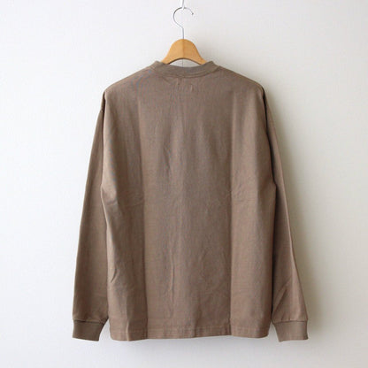 Supima cotton 10/- high density hanging jersey with pocket long sleeve T-shirt #Mocha [CSLM-105M]