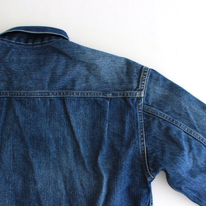 Indigo Supima Cotton 13.5OZ Denim Jacket #Medium Dark Blue Damage [JKLM-102L-PIMDBL-D]