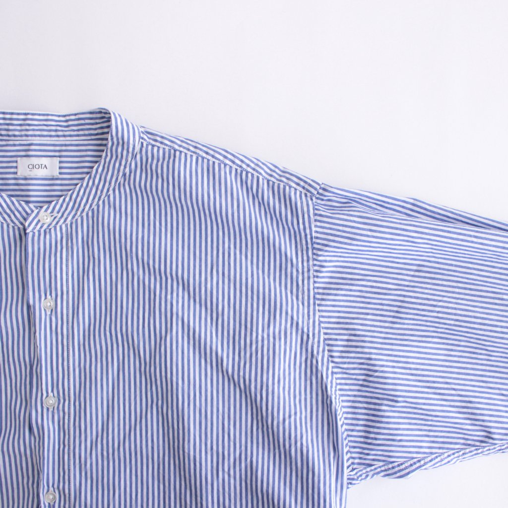 Supima Cotton Typewriter Band Collar Shirt #Longsleeve [SHLM-102M-S04]