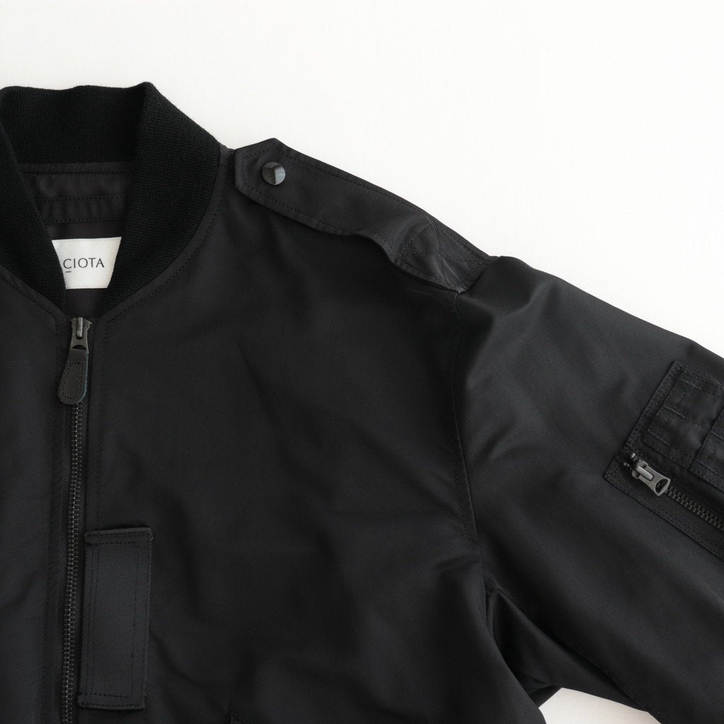 Supima Cotton Nylon Twill L-2A Flight Jacket #Black [BZLM-105M]