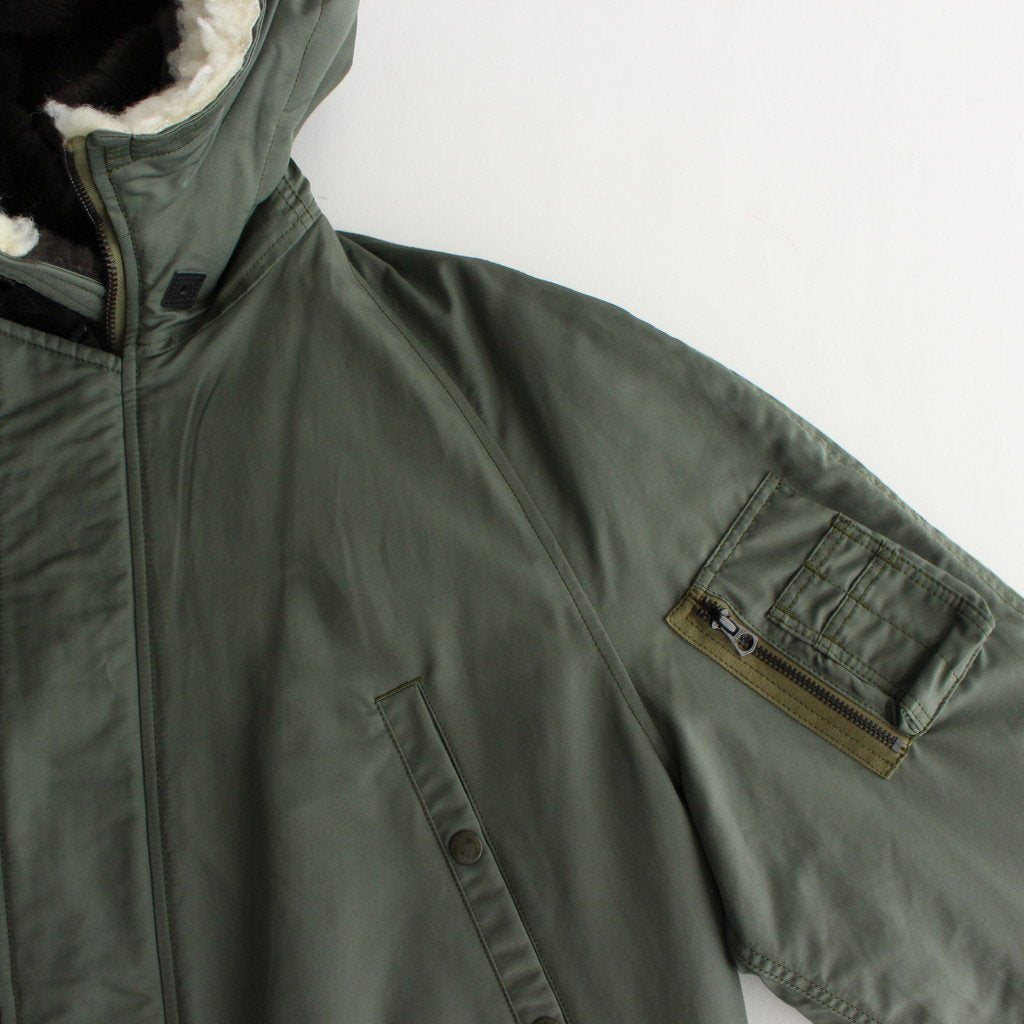 Cotton nylon twill N-3B flight jacket #khaki [BZLM-106L]