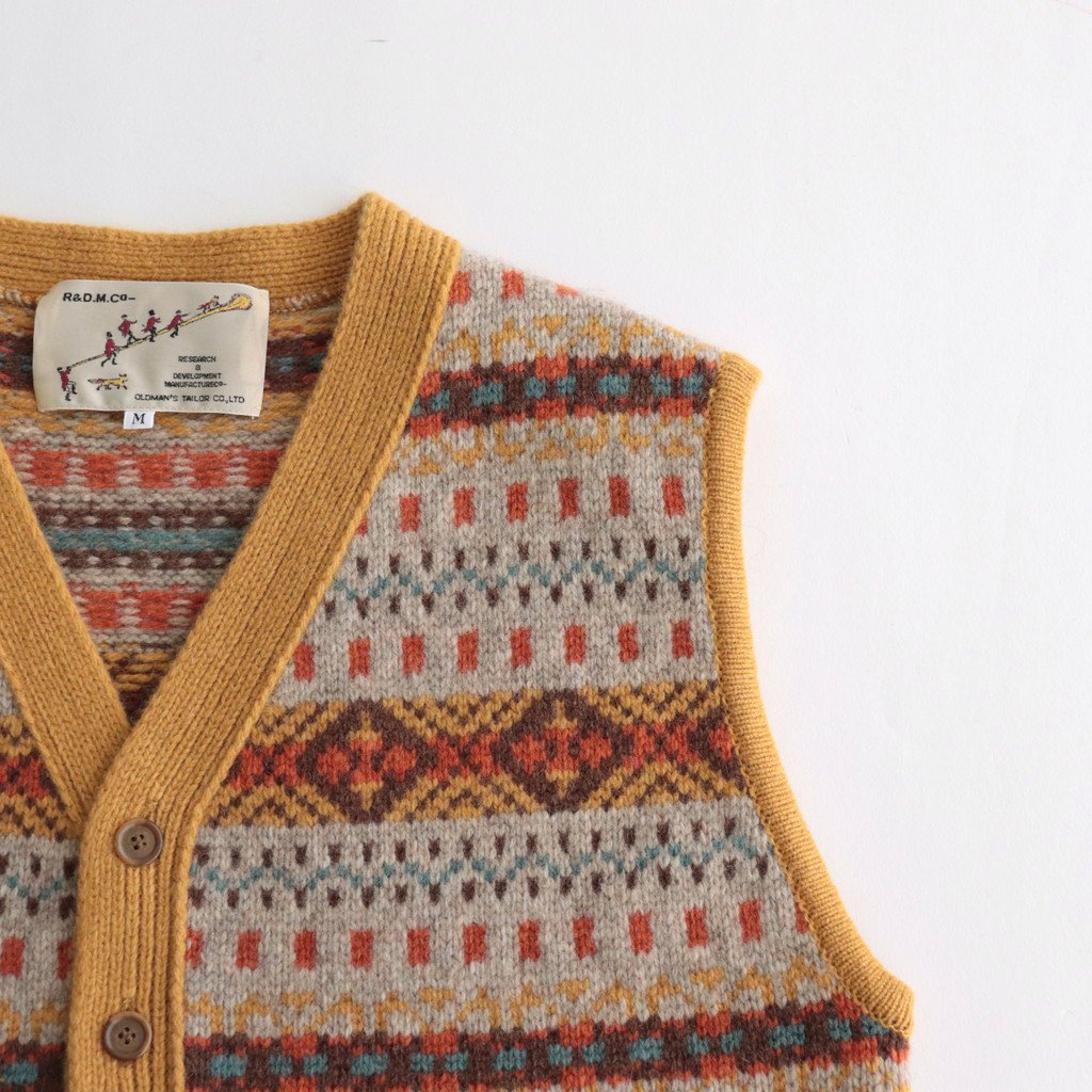 FAIRISLE VEST #MUSTARD [NO.5889] _ OLDMAN'S TAILOR R&D.M.Co