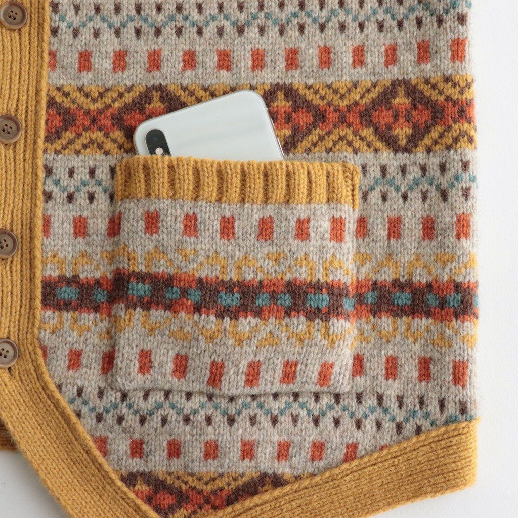 FAIRISLE VEST #MUSTARD [NO.5889] _ OLDMAN'S TAILOR R&D.M.Co