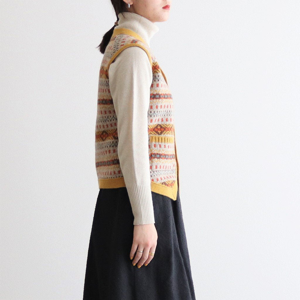 FAIRISLE VEST #MUSTARD [NO.5889] _ OLDMAN'S TAILOR R&D.M.Co