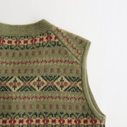 FAIRISLE VEST #GREEN [NO.5889]