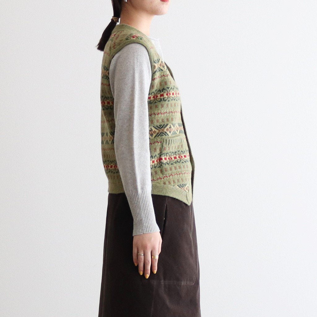 FAIRISLE VEST #GREEN [NO.5889]