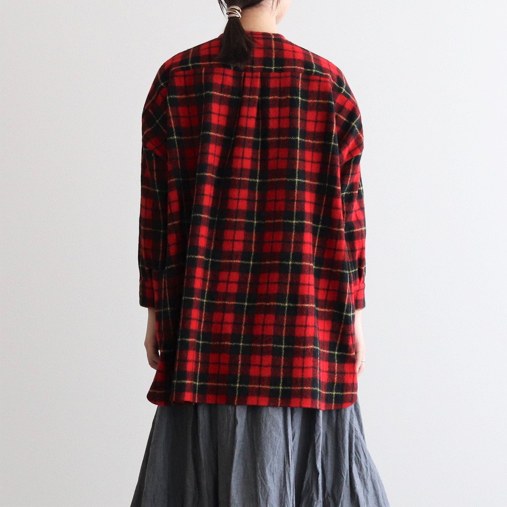 WOOL TARTAN CHECK ROOMY SHIRT #WALLACE [NO.5904]