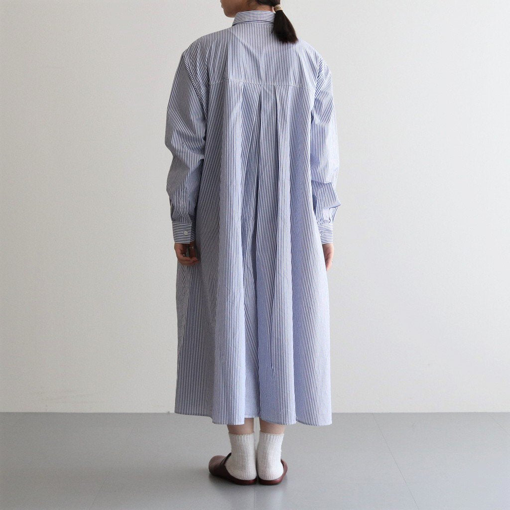 SHIRT ROBE STRIPES BROAD CLOTH #BLUE [A42104]