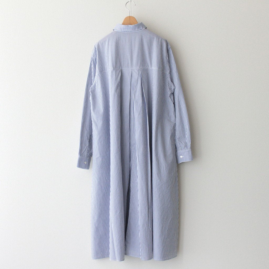 SHIRT ROBE STRIPES BROAD CLOTH #BLUE [A42104]