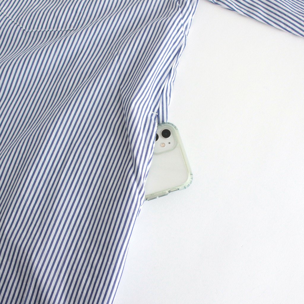 SHIRT ROBE STRIPES BROAD CLOTH #BLUE [A42104]