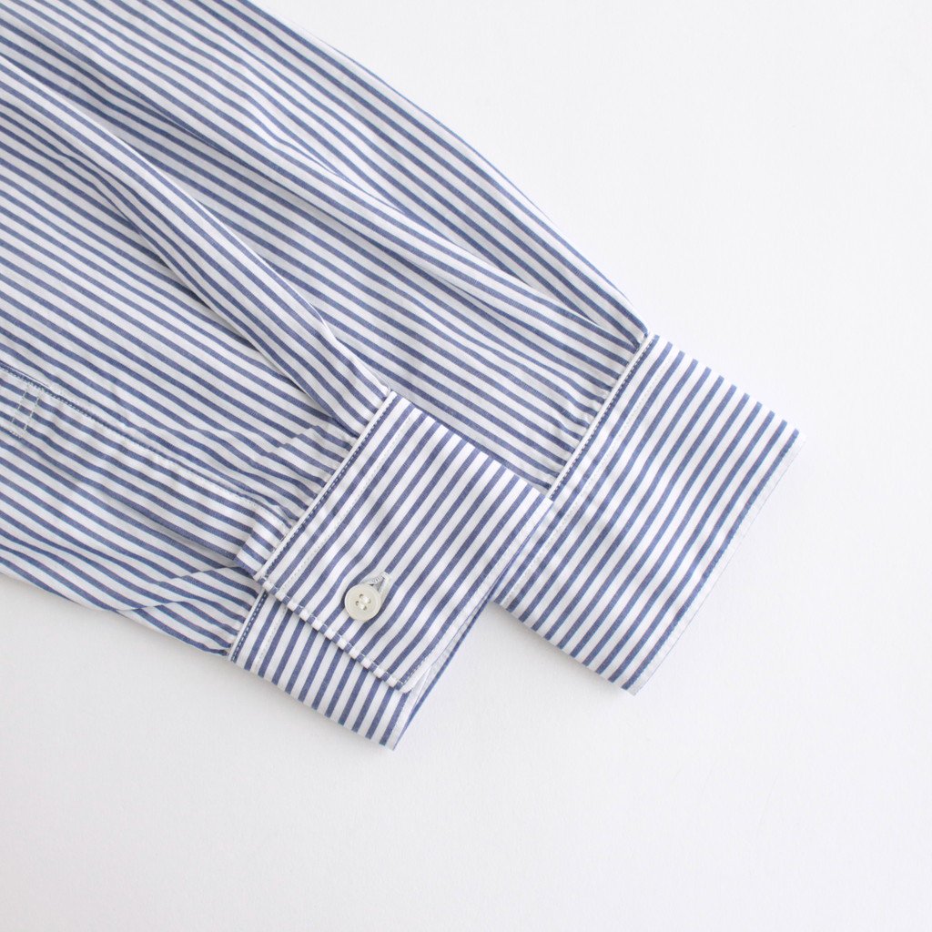 SHIRT ROBE STRIPES BROAD CLOTH #BLUE [A42104]