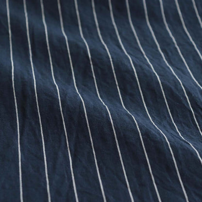 Cotton linen dobby stripe wide PT #105 navy stripe [TS230PT088]