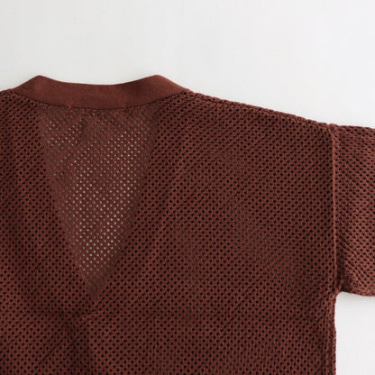 Linen cotton knit mesh cardigan #021 Mocha [US222KN003]