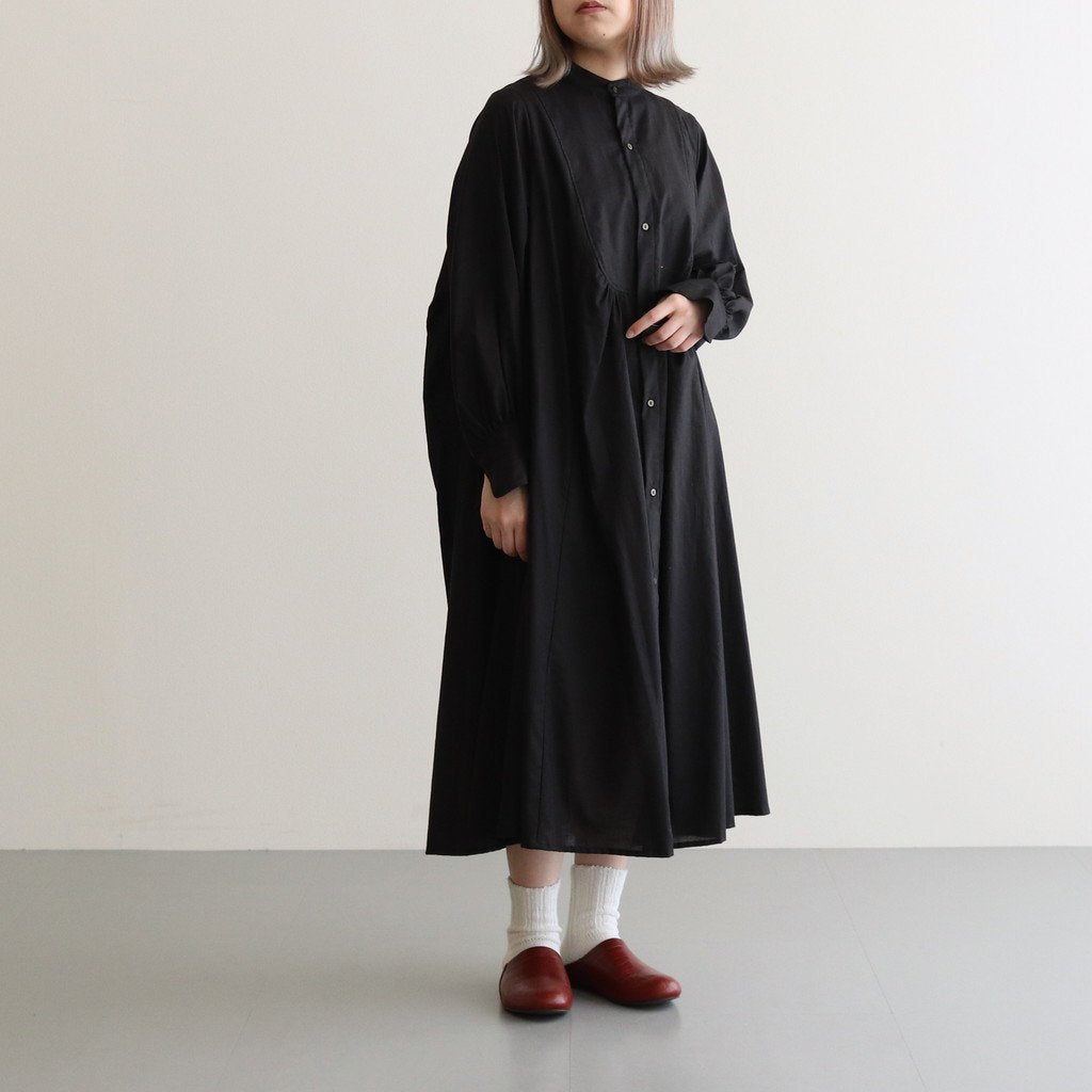 静寂の欠片 ROBE SHIRT DRESS #BLACK [TLF-223-OP008-LA] _ the last