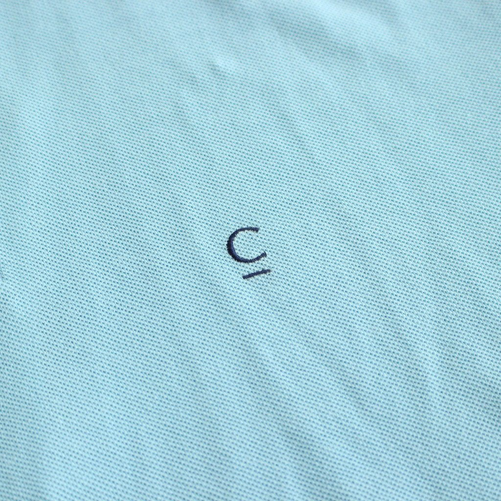 スビンコットン 40// 吊カノコ　ポロシャツ #サックス [CSLM-130]