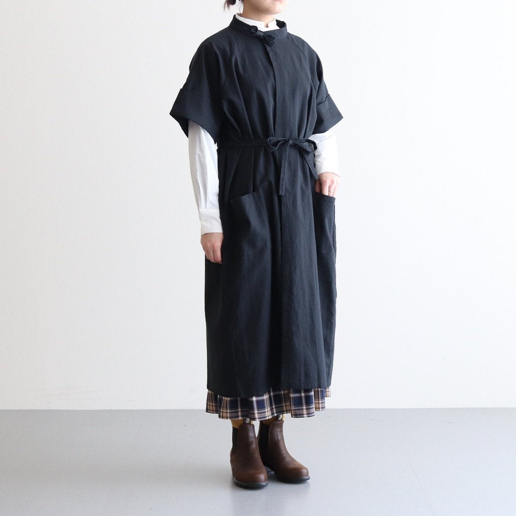 HARF LINEN DOUBLE SLEEVE SURGICAL GOWN #BLACK [1359-007]