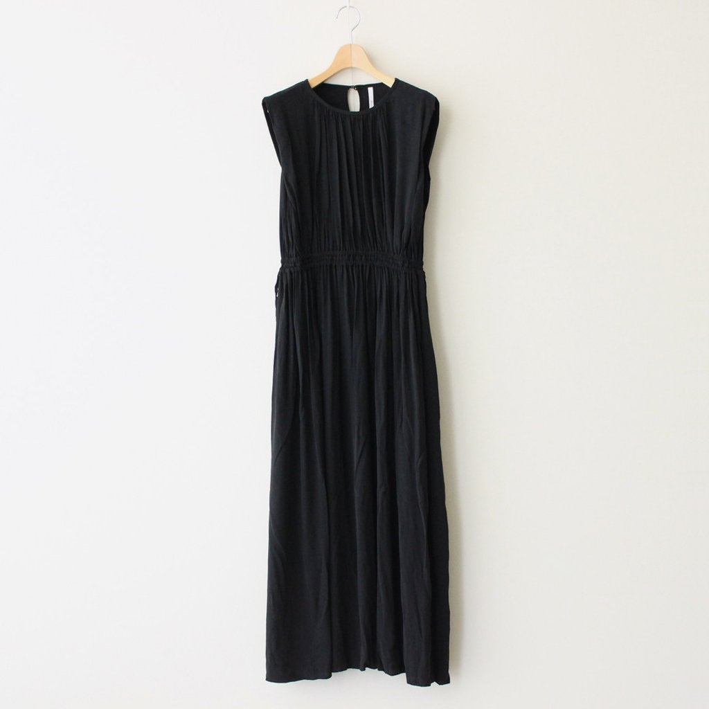 FLAVOUR Gathered Long Dress #001 Black [PA231OP003]