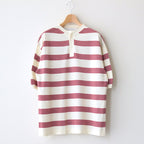 JIYUSOU BORDER POLO #OFF WHITE [231804]