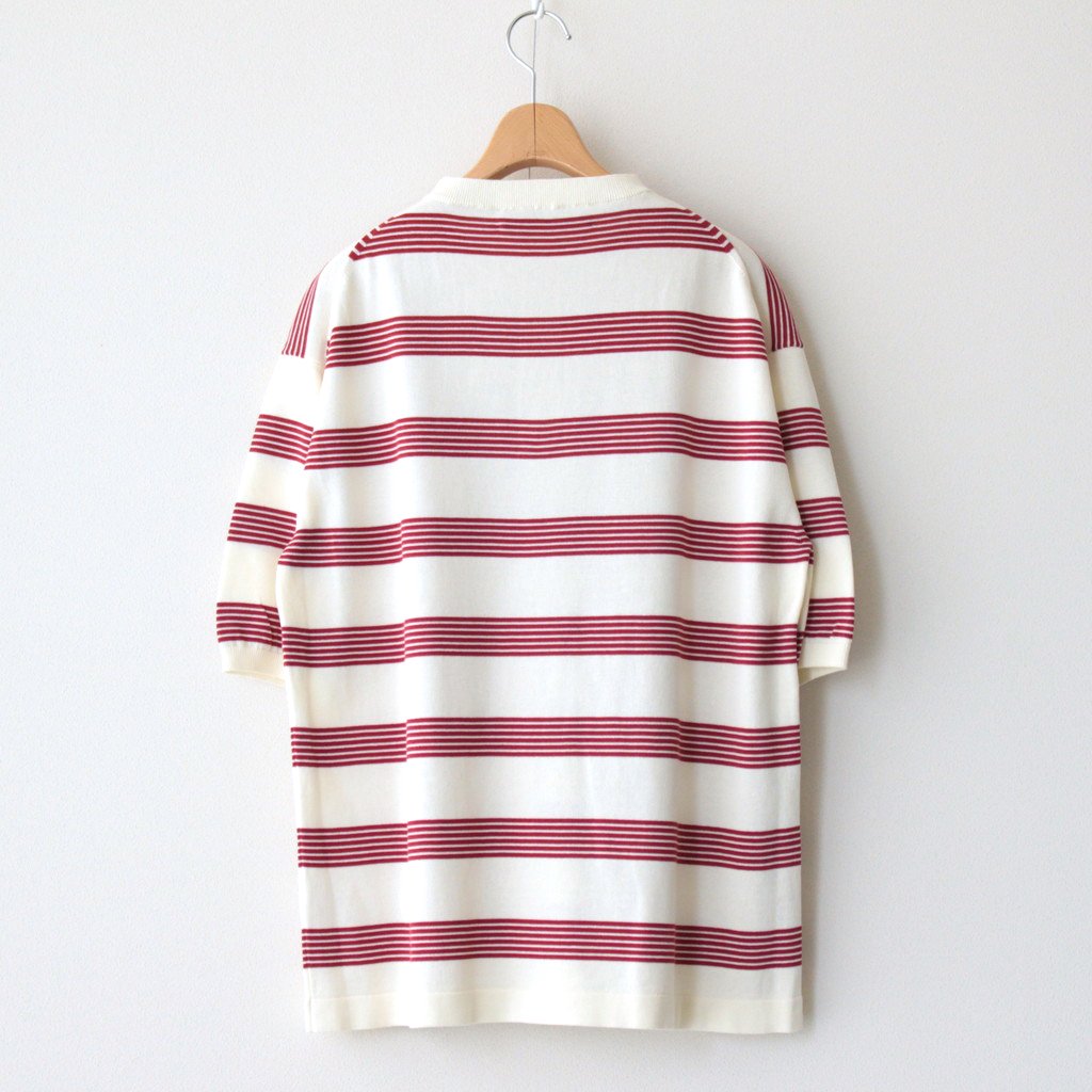JIYUSOU BORDER POLO #OFF WHITE [231804]