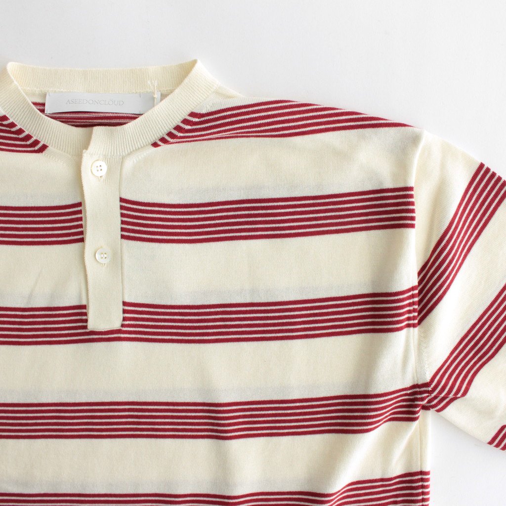 JIYUSOU BORDER POLO #OFF WHITE [231804]