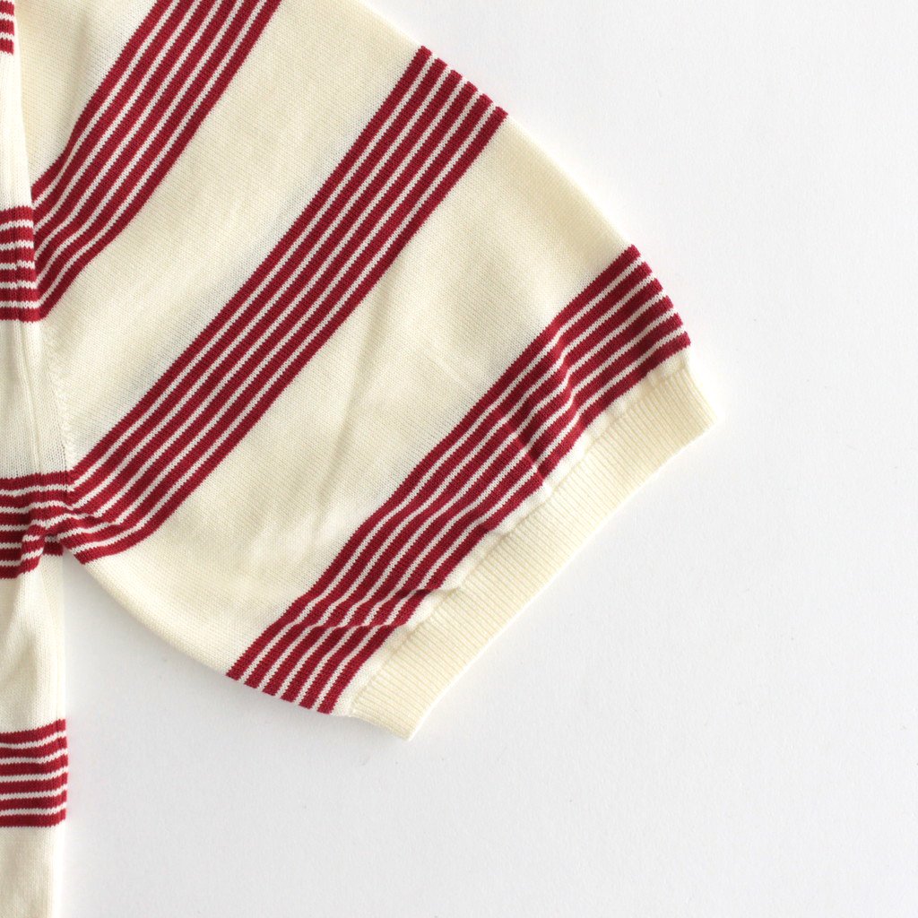 JIYUSOU BORDER POLO #OFF WHITE [231804]