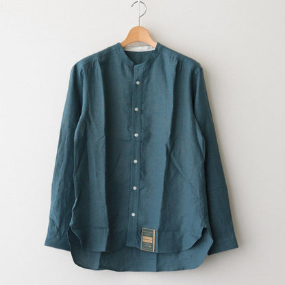 HW COLLARLESS SHIRT #BLUE GREEN [231610]