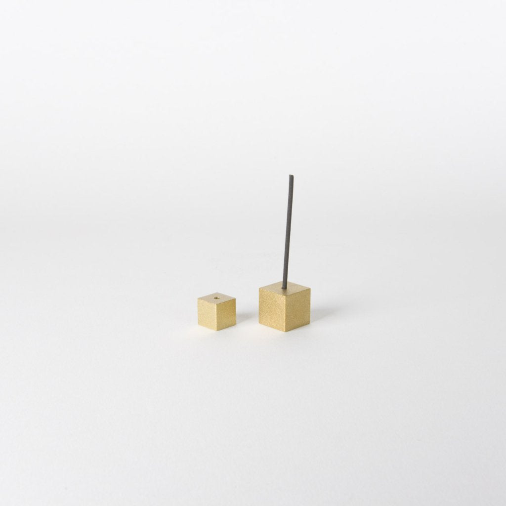 Incense holder cube gold L #brass [30008]