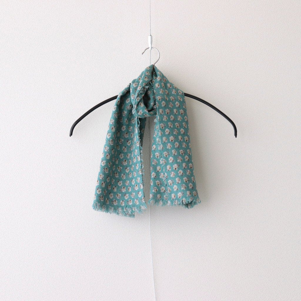 SMOKEY BURNET GAUZE SHAWL #SAX [NO.6144]