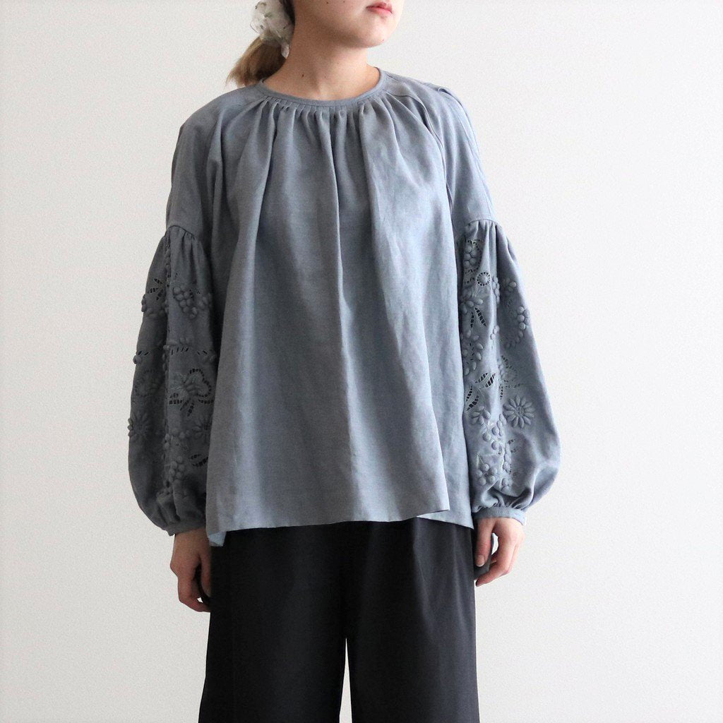 CHAMP DE FLEURS BLOUSE #BLUE [NO.25-0041S] _ TOWAVASE | トワヴァーズ – DOKODO