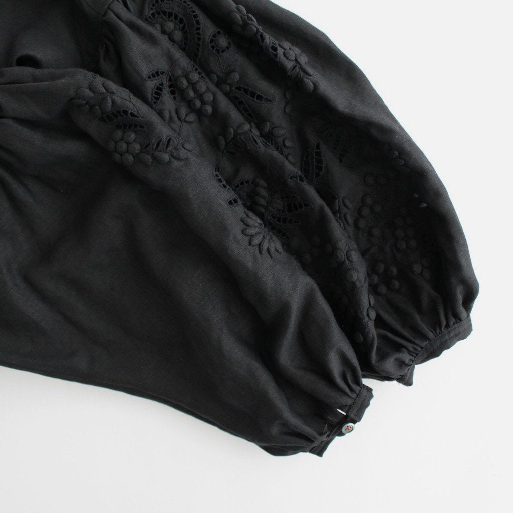 CHAMP DE FLEURS BLOUSE #BLACK [NO.25-0041S]