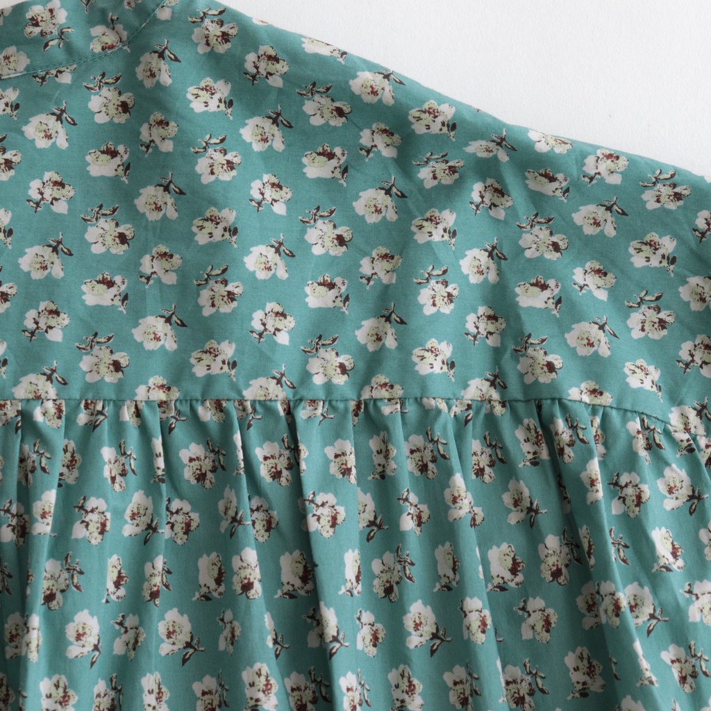 S.B STAND COLLAR LONG SHIRT #SAX [NO.6136]