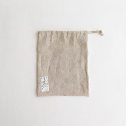 DENSELY LINEN DRAWSTRING BAG (S) #BEIGE [NO.6249]