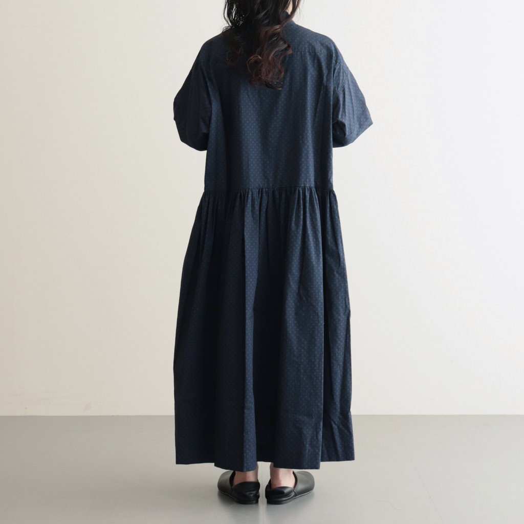 明滅する秋 SHIRT DRESS #NAVY BROWN [TLF-124-OP006-GP] _ the last